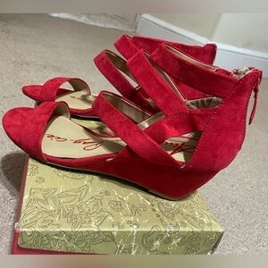 American Rag Red wedge sandals size 8M